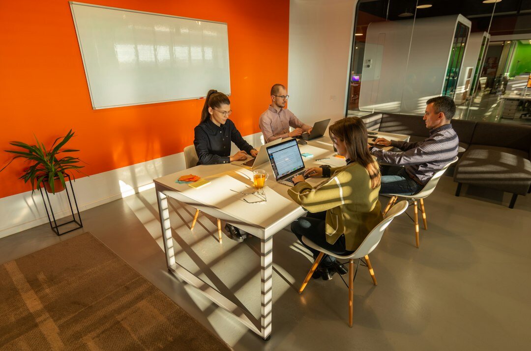 diverse group discussing in meeting room