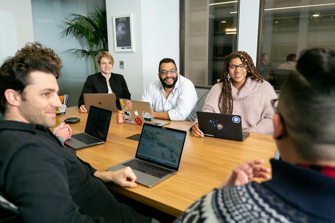 diverse group discussing in meeting