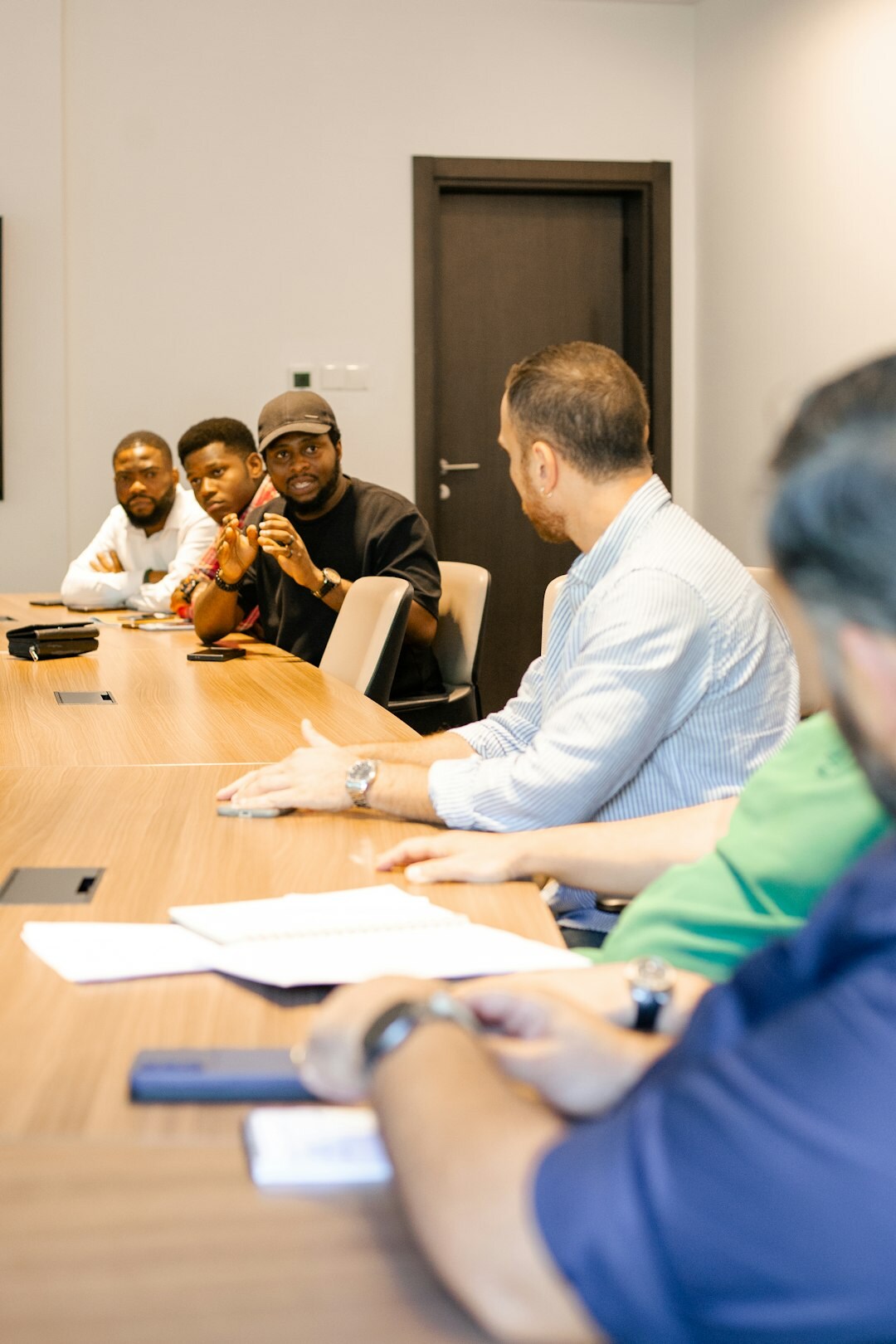 group discussion in meeting room
